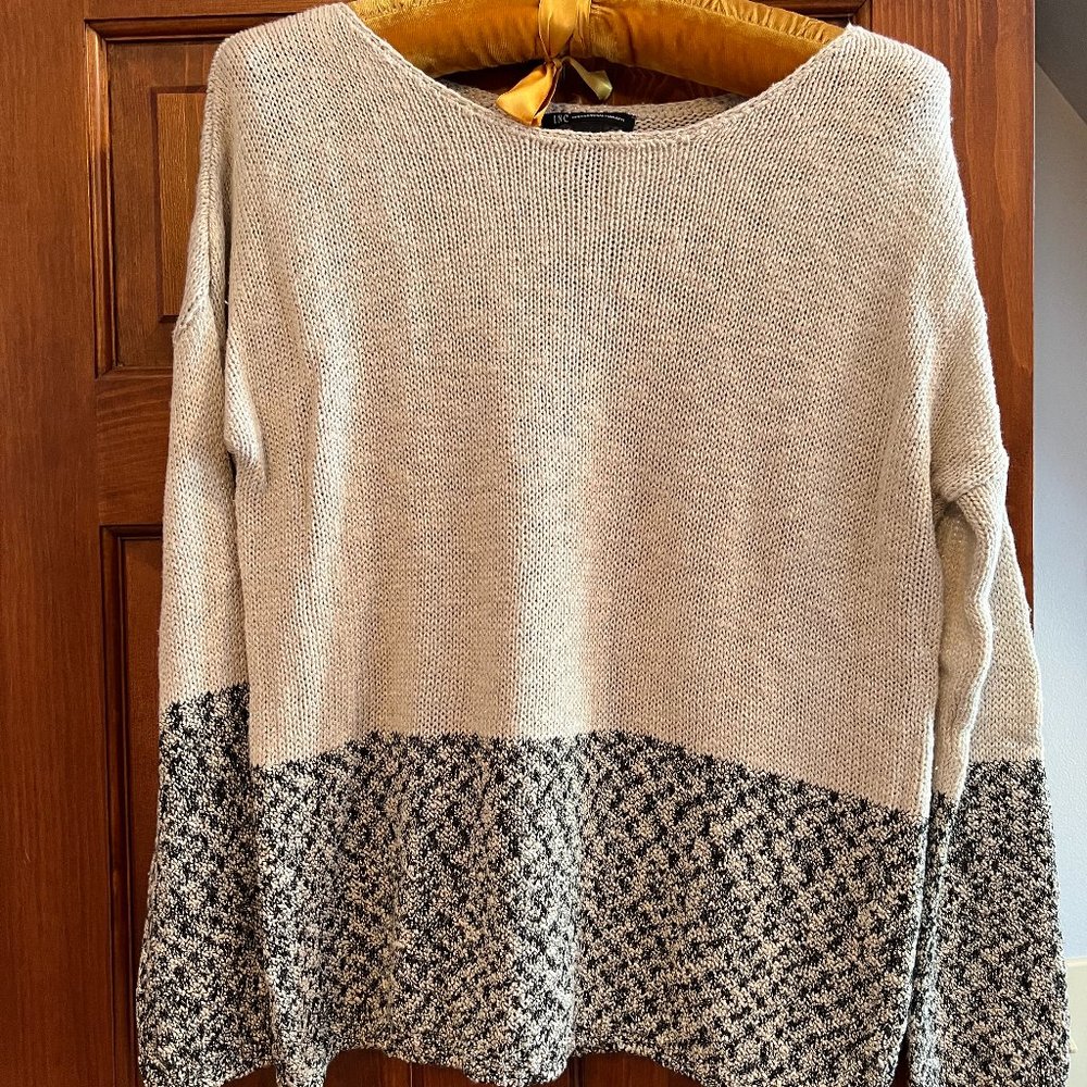 INC International.  Size XL. Off-white Sweater w/ grey black bottom